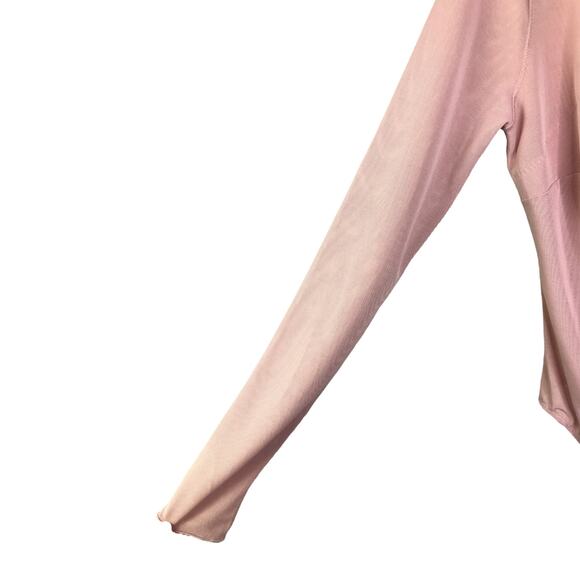 Yitty Bodysuit Women's Sz S Pink/ Skintone Mesh Me Smoothing Sleeved Thong NWT - Picture 4 of 7